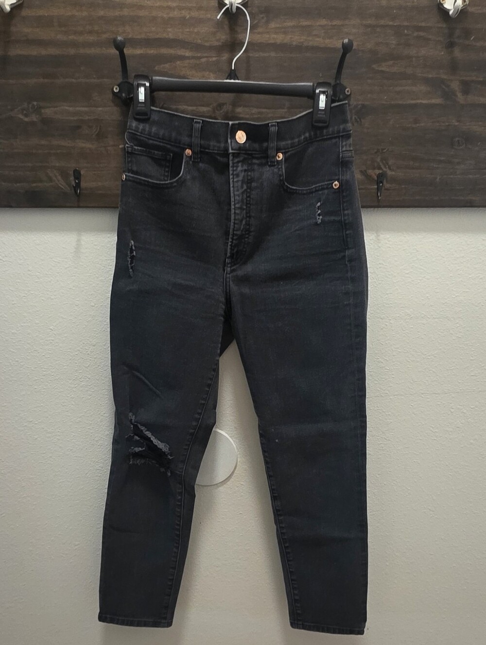 Express Black High-Rise Ankle Cropped Jeans
